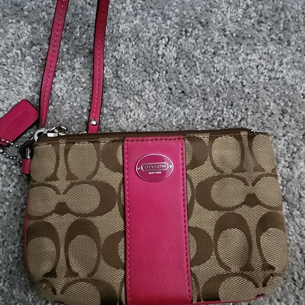 Pink Coach wristlet